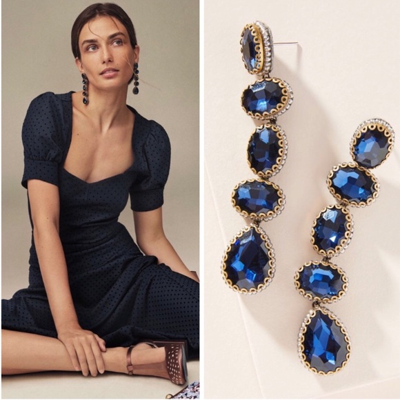 Anthropologie Jewelry - Skipping Stone Drop Earrings Deepa Gurnani NWT